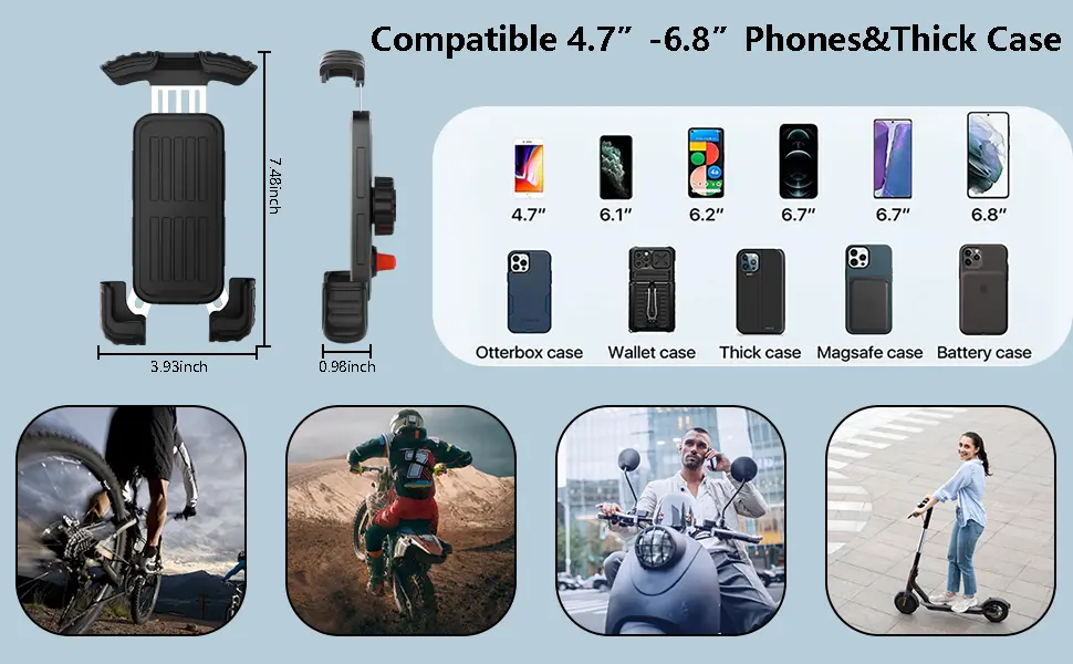 motorcycle bike handlebar mount phone holder3wge