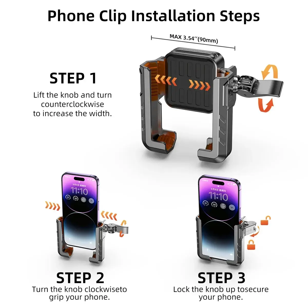 Half-wrap cycling cell phone holder