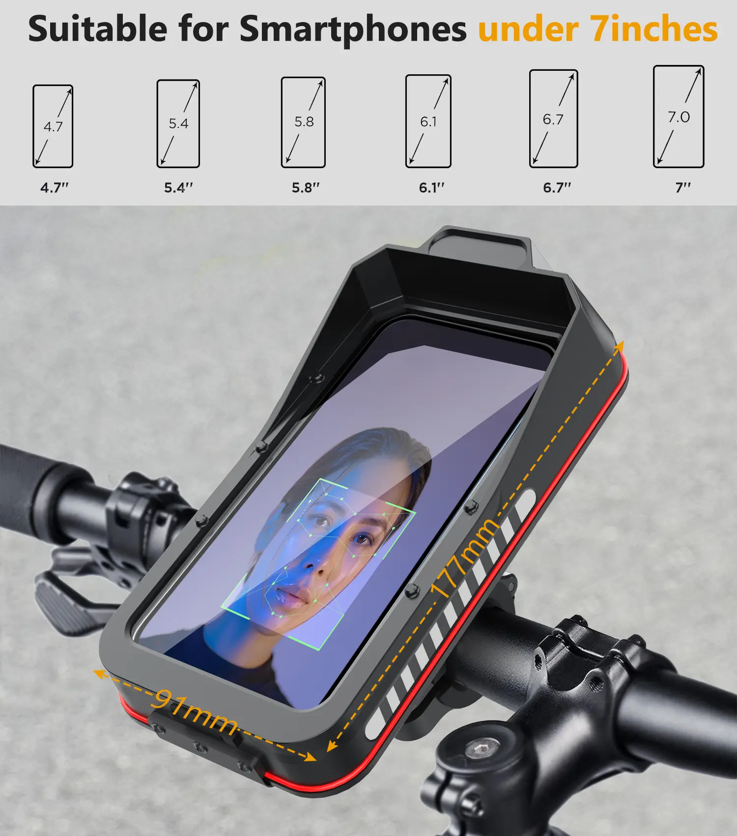 Bicycle Phone Front Frame Bag Waterproof Tube Bag Cycling Pouch Bike Accessories for Men-product