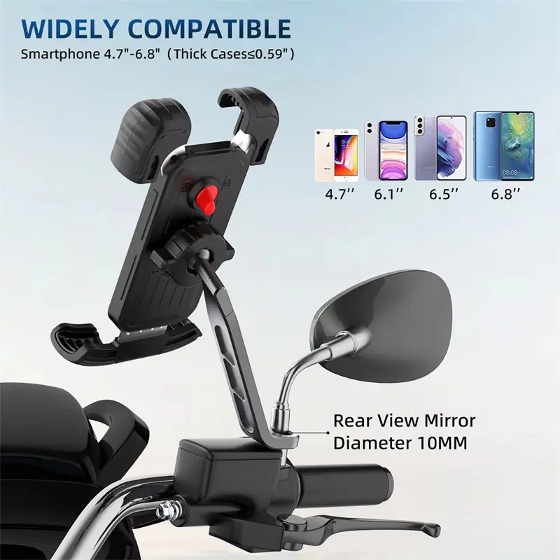 Motorcycle rearview mirror phone mount-product
