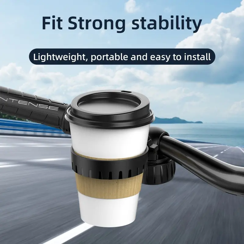 For Coffee Cups Integrated Rubber Pads for Secure Grip Expanding Beverage Holder Bike Handlebar Cup Holder-product