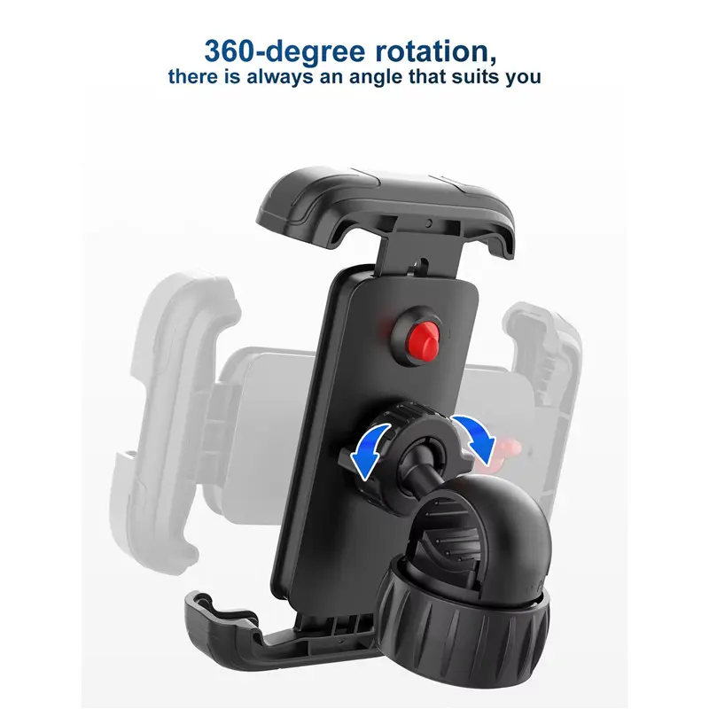 Bicycle Cell Phone Holder, 360 Degree Adjustabl...