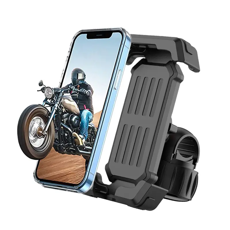 Bike Phone Holder, Motorcycle Phone Mount [Upgraded Lock Button & 360° Rotatable Reinforce Base]-1